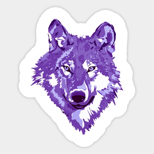 Purple Lone Wolf Totem Animal Spirit Guide Cheeky Witch Sticker by Cheeky Witch